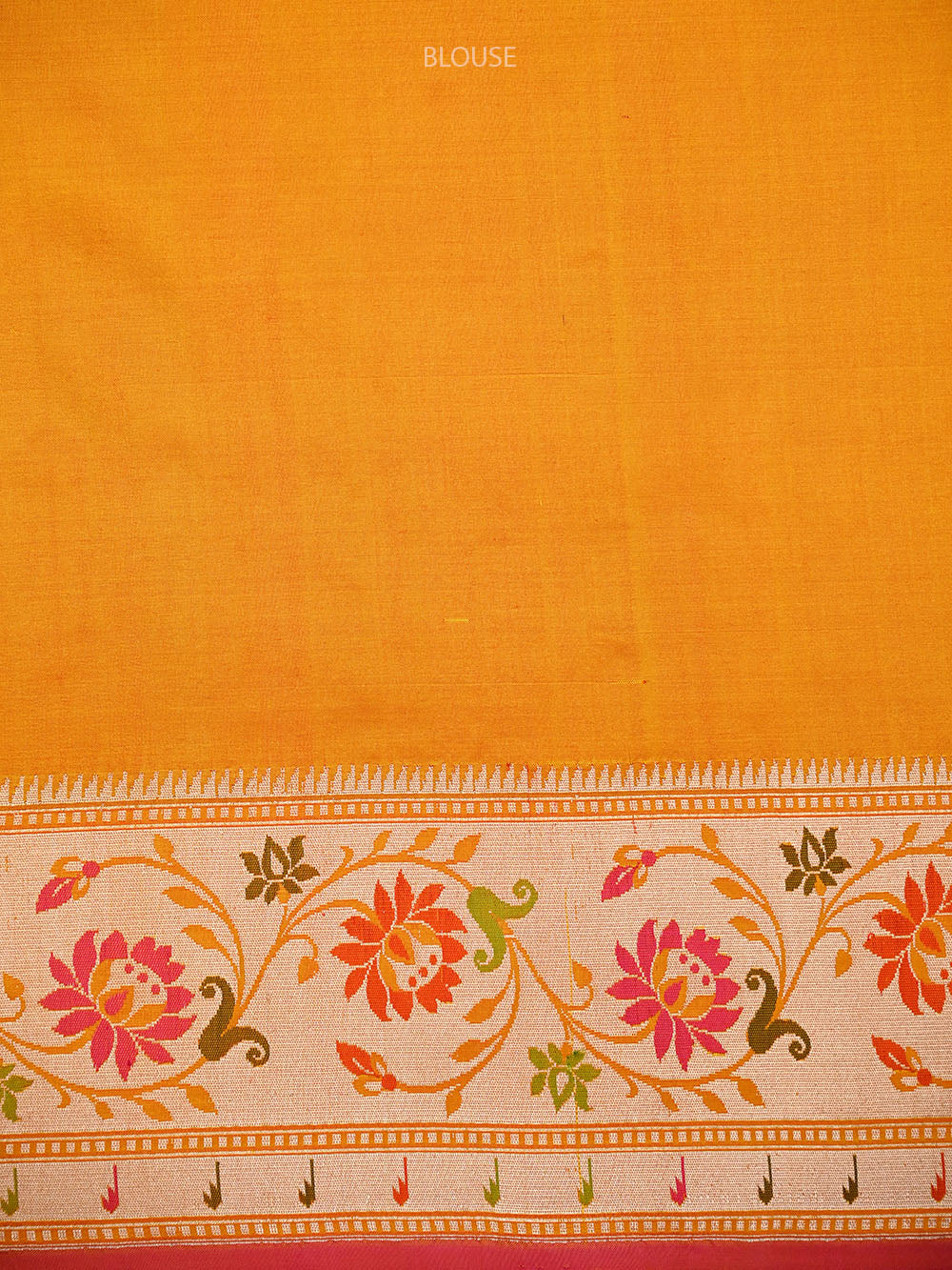 Mustard Booti Paithani Katan Silk Handloom Banarasi Saree - Sacred Weaves