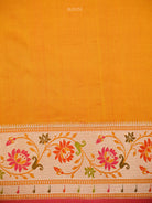 Mustard Booti Paithani Katan Silk Handloom Banarasi Saree - Sacred Weaves