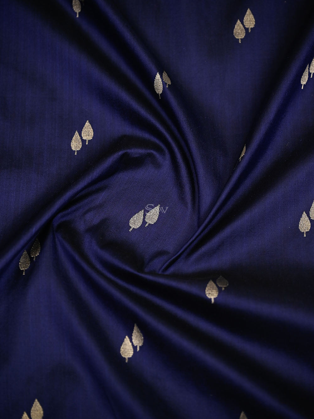 Blue Booti Paithani Katan Silk Handloom Banarasi Saree - Sacred Weaves