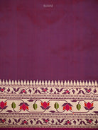 Blue Booti Paithani Katan Silk Handloom Banarasi Saree - Sacred Weaves