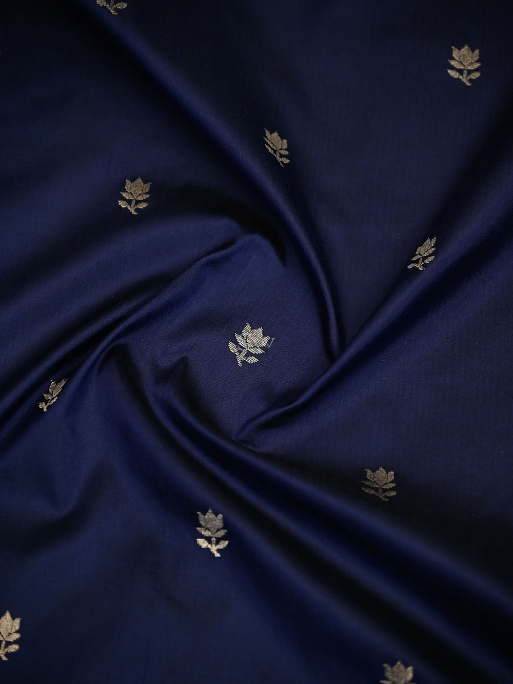 Blue Booti Paithani Katan Silk Handloom Banarasi Saree - Sacred Weaves