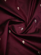 Wine Booti Paithani Katan Silk Handloom Banarasi Saree - Sacred Weaves