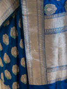 Blue Meenakari Boota Katan Silk Handloom Banarasi Saree - Sacred Weaves