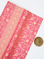 Pink Jaal Katan Silk Uppada Handloom Banarasi Saree - Sacred Weaves