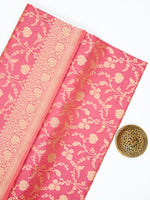 Pink Jaal Katan Silk Uppada Handloom Banarasi Saree - Sacred Weaves