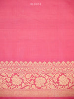 Pink Jaal Katan Silk Uppada Handloom Banarasi Saree - Sacred Weaves