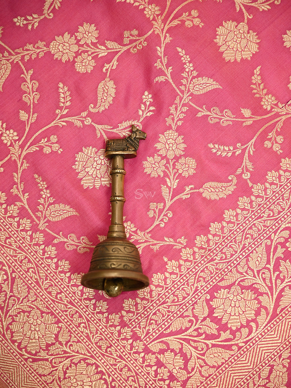 Pink Jaal Katan Silk Uppada Handloom Banarasi Saree - Sacred Weaves