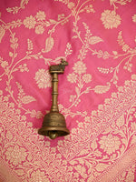 Pink Jaal Katan Silk Uppada Handloom Banarasi Saree - Sacred Weaves
