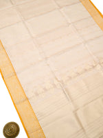 Beige Booti Organza Tissue Silk Handloom Banarasi Saree - Sacred Weaves