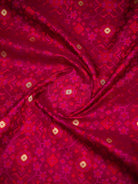 Dark Magenta Geometric Tanchoi Silk Handloom Banarasi Saree - Sacred Weaves