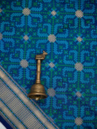 Blue Geometric Tanchoi Silk Handloom Banarasi Saree - Sacred Weaves