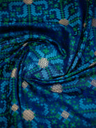 Blue Geometric Tanchoi Silk Handloom Banarasi Saree - Sacred Weaves