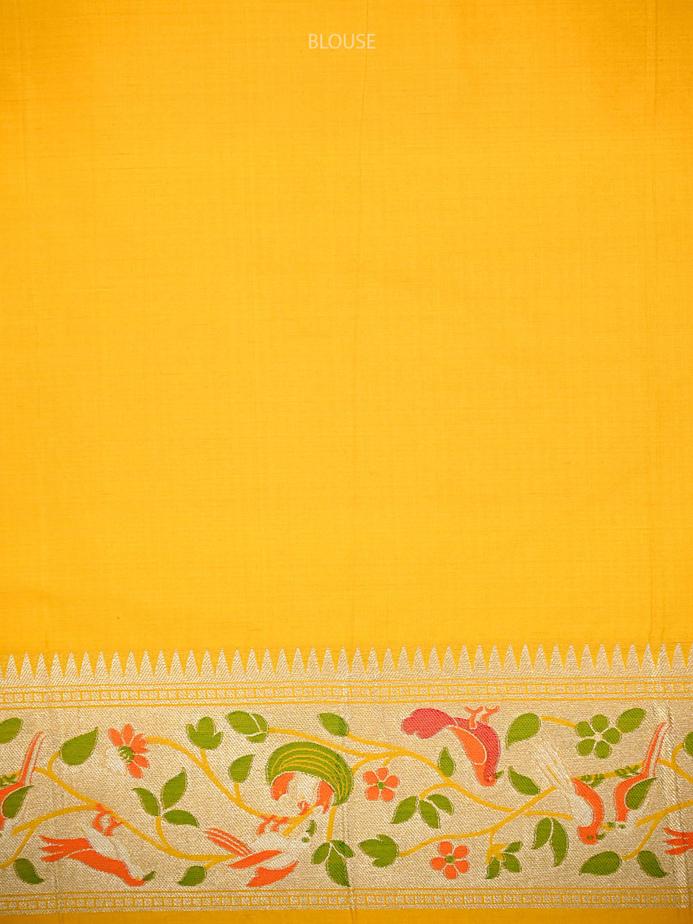 Yellow Shikargah Meenakari Katan Silk Handloom Banarasi Saree - Sacred Weaves