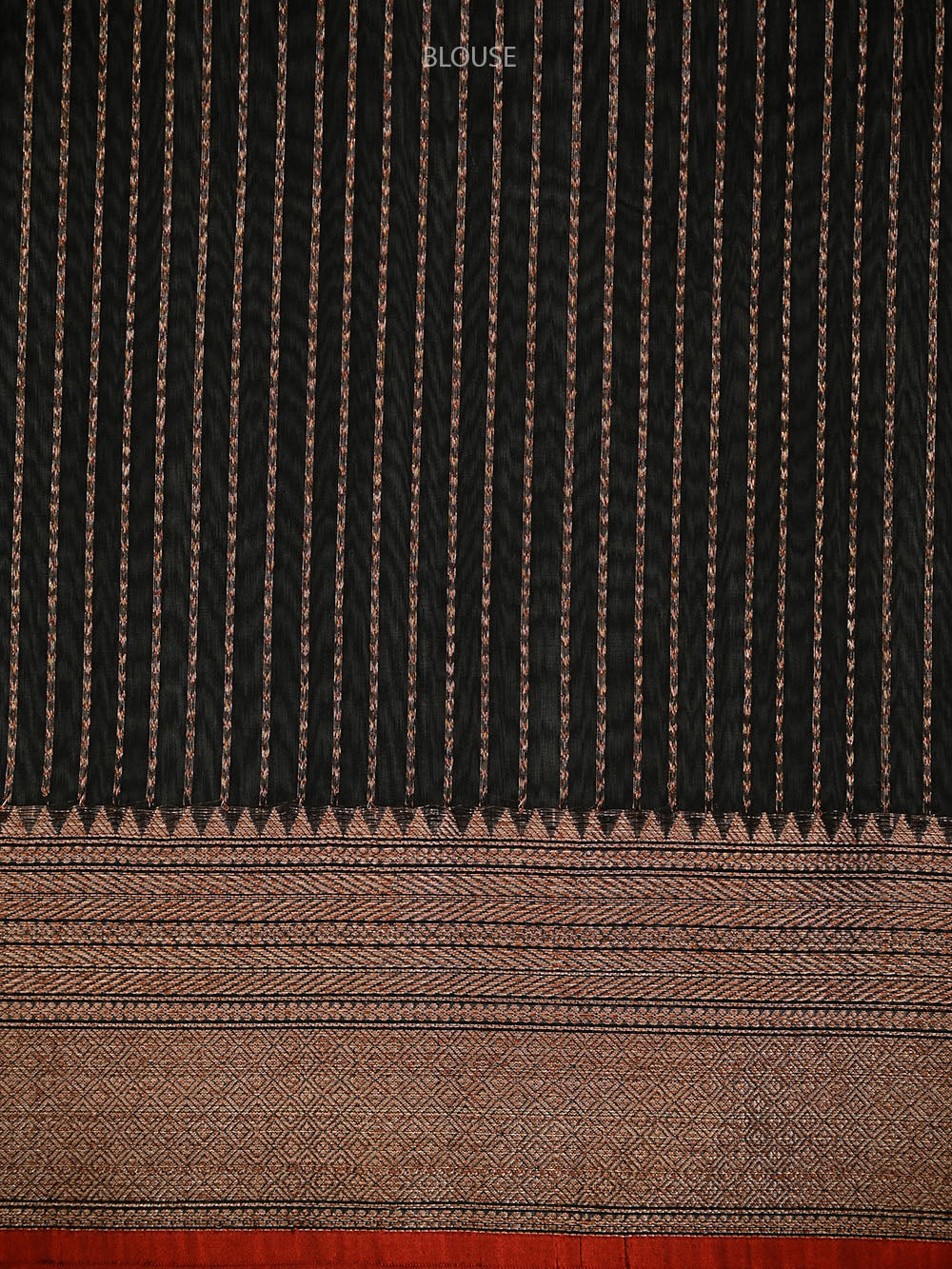 Black Booti Chanderi Silk Handloom Banarasi Saree - Sacred Weaves