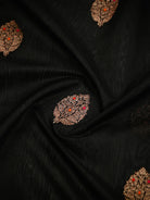 Black Booti Chanderi Silk Handloom Banarasi Saree - Sacred Weaves