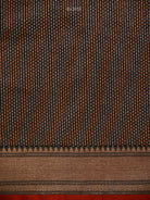 Black Booti Chanderi Silk Handloom Banarasi Saree - Sacred Weaves