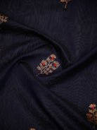 Blue Booti Chanderi Silk Handloom Banarasi Saree - Sacred Weaves