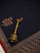 Blue Booti Chanderi Silk Handloom Banarasi Saree - Sacred Weaves
