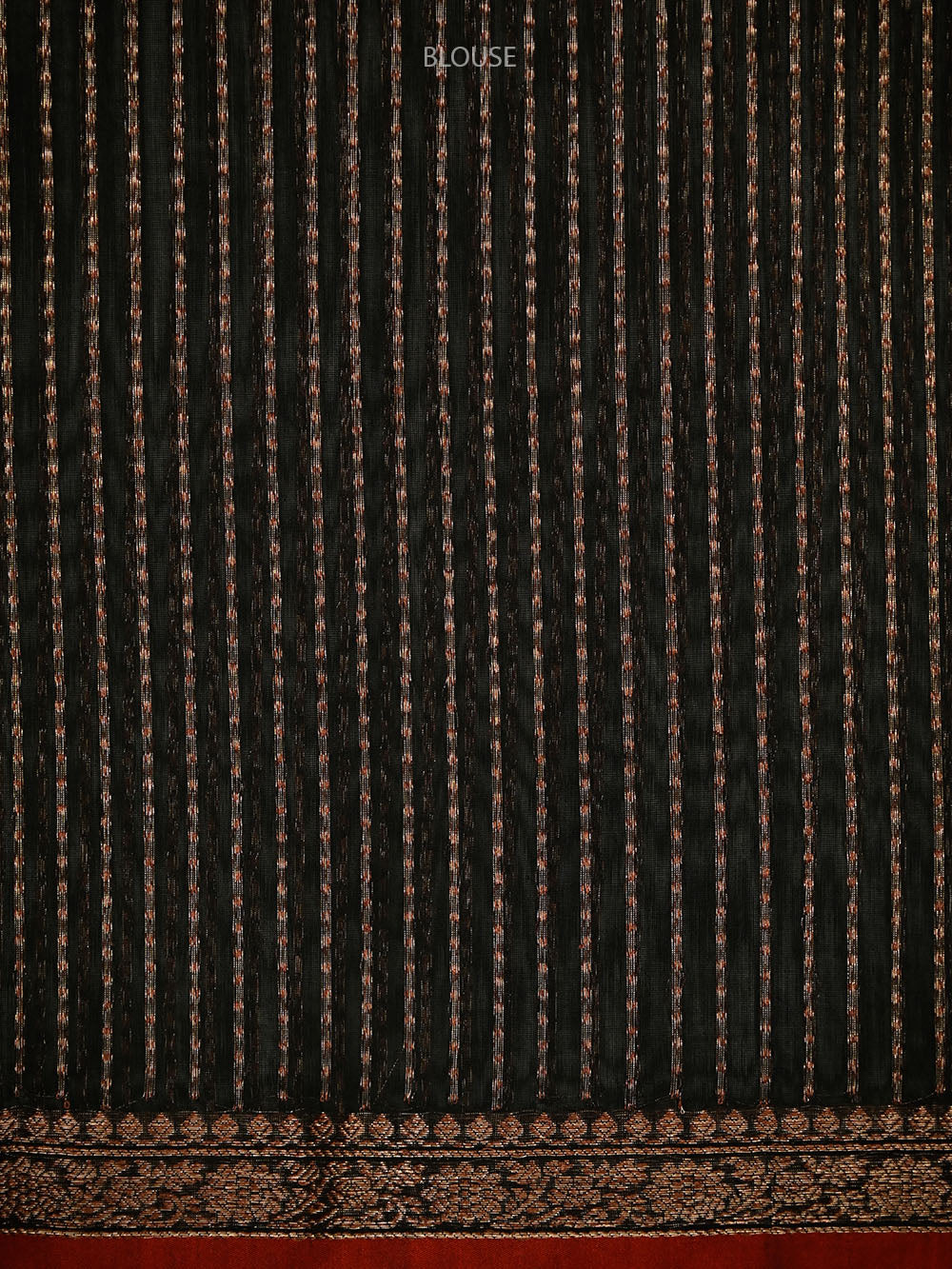 Black Booti Chanderi Silk Handloom Banarasi Saree - Sacred Weaves