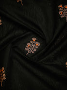 Black Booti Chanderi Silk Handloom Banarasi Saree - Sacred Weaves