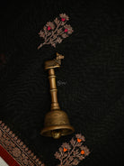 Black Booti Chanderi Silk Handloom Banarasi Saree - Sacred Weaves