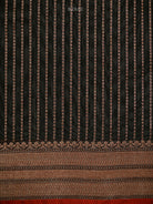 Black Booti Chanderi Silk Handloom Banarasi Saree - Sacred Weaves