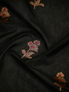 Black Booti Chanderi Silk Handloom Banarasi Saree - Sacred Weaves