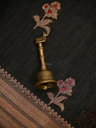 Black Booti Chanderi Silk Handloom Banarasi Saree - Sacred Weaves