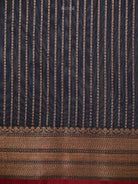 Blue Booti Chanderi Silk Handloom Banarasi Saree - Sacred Weaves