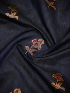 Blue Booti Chanderi Silk Handloom Banarasi Saree - Sacred Weaves