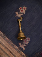 Blue Booti Chanderi Silk Handloom Banarasi Saree - Sacred Weaves