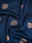 Blue Red Booti Tussar Silk Handloom Banarasi Saree - Sacred Weaves