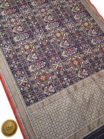 Blue Jaal Cotton Silk Handloom Banarasi Saree - Sacred Weaves