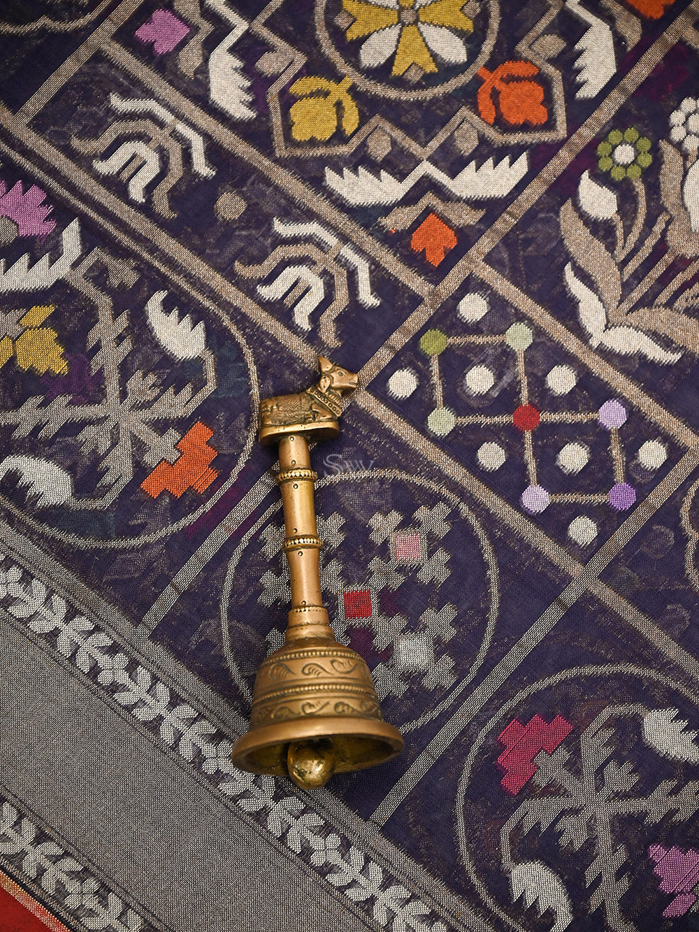 Blue Jaal Cotton Silk Handloom Banarasi Saree - Sacred Weaves