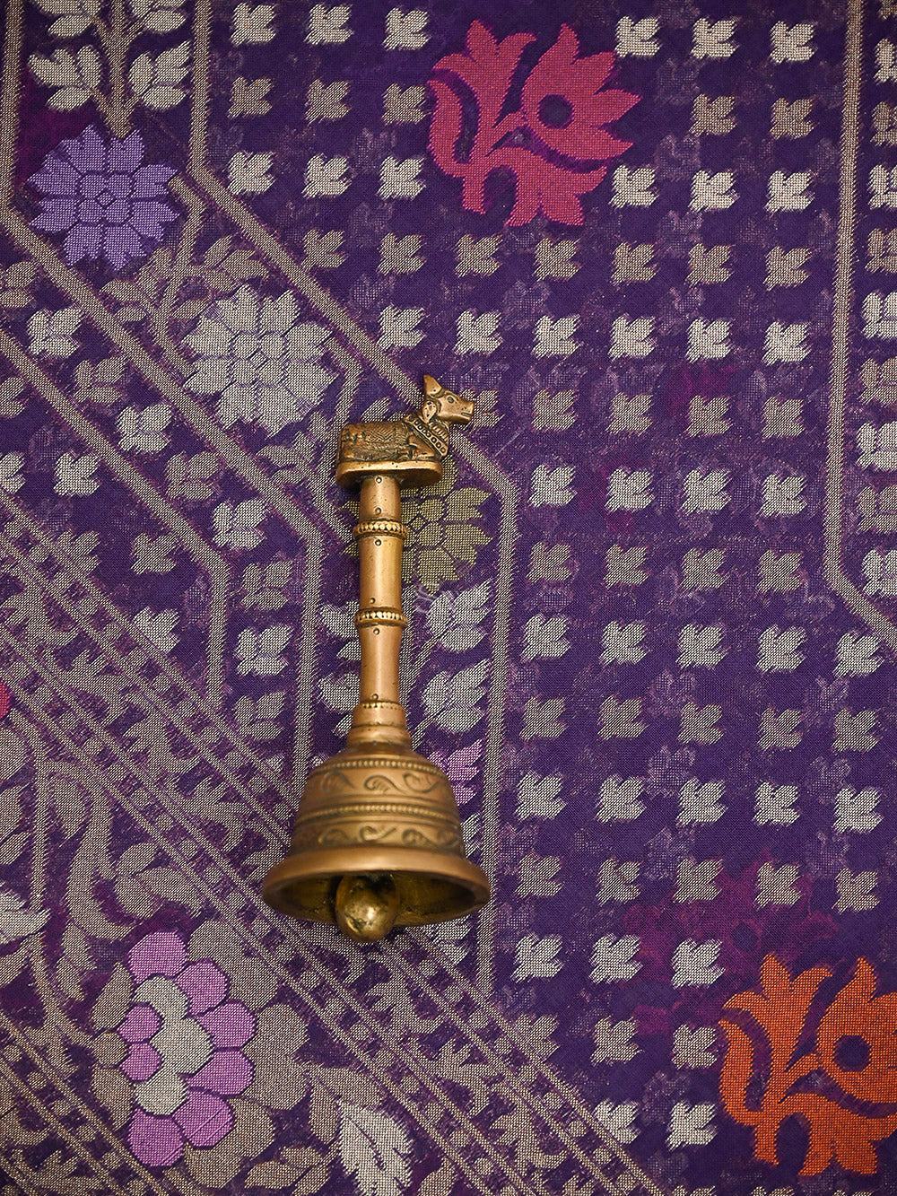 Purple Jaal Cotton Silk Handloom Banarasi Saree - Sacred Weaves
