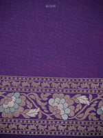 Purple Jaal Cotton Silk Handloom Banarasi Saree - Sacred Weaves