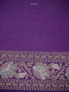 Purple Jaal Cotton Silk Handloom Banarasi Saree - Sacred Weaves
