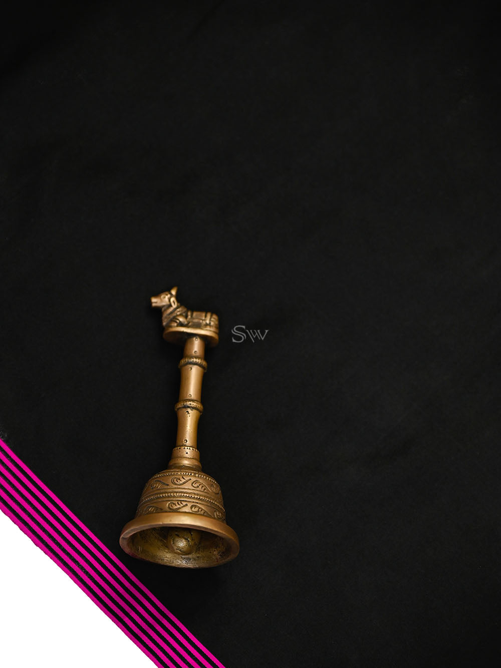 Black Plain Satin Silk Handloom Banarasi Saree - Sacred Weaves