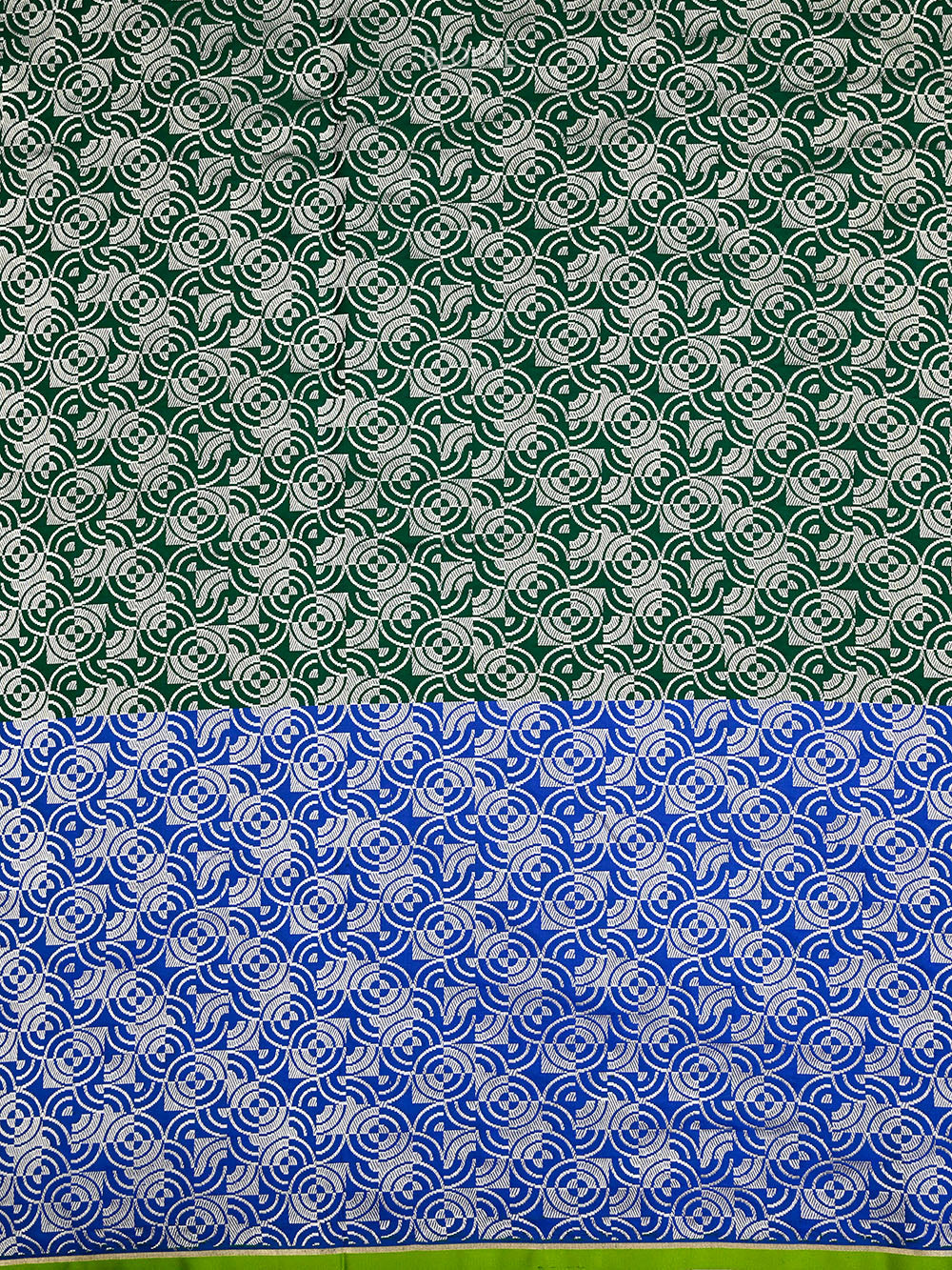 Green Blue Sona Roopa Satin Silk Handloom Banarasi Saree - Sacred Weaves