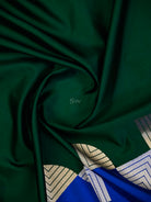 Green Blue Sona Roopa Satin Silk Handloom Banarasi Saree - Sacred Weaves