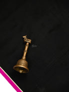 Black Plain Satin Silk Handloom Banarasi Saree - Sacred Weaves