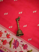 Pink Red Booti Paithani Katan Silk Handloom Banarasi Saree - Sacred  Weaves