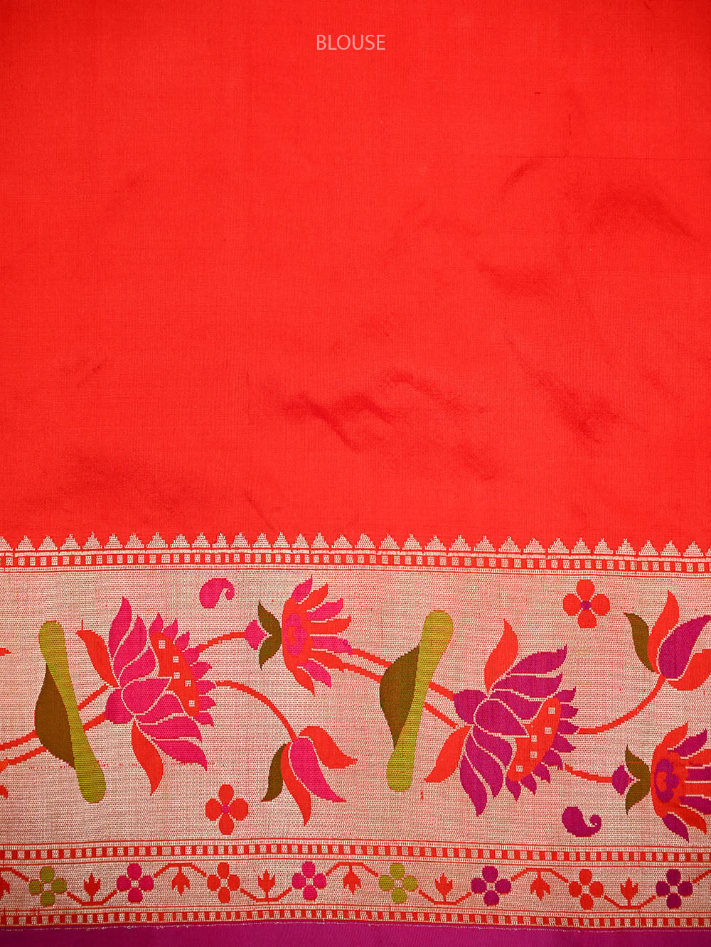 Pink Orange Booti Paithani Katan Silk Handloom Banarasi Saree - Sacred Weaves
