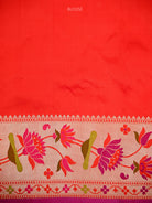 Pink Orange Booti Paithani Katan Silk Handloom Banarasi Saree - Sacred Weaves