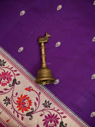 Purple Booti Paithani Katan Silk Handloom Banarasi Saree - Sacred Weaves