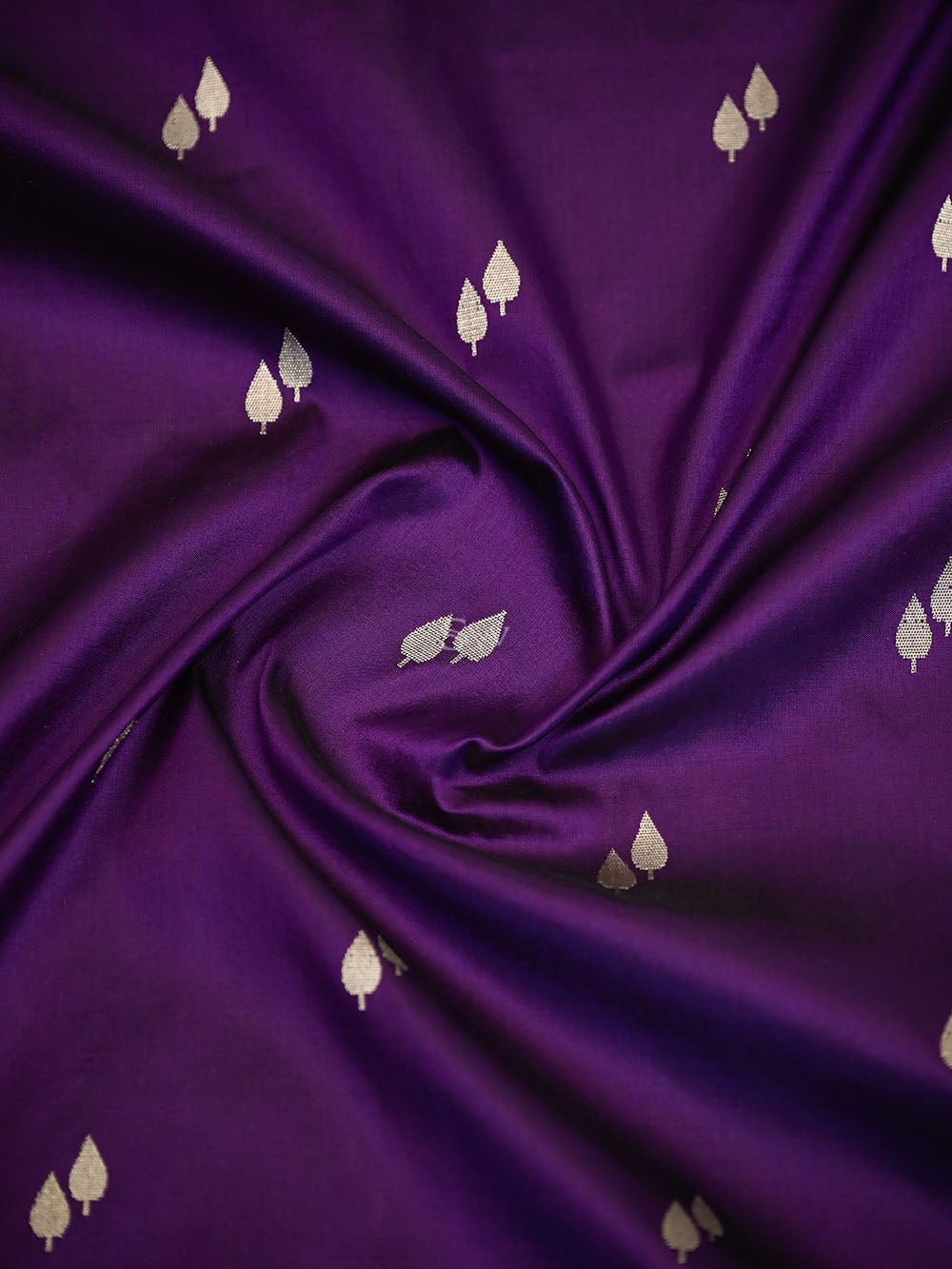 Purple Booti Paithani Katan Silk Handloom Banarasi Saree  - Sacred Weaves