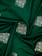 Bottle Green Booti Sona Roopa Satin Silk Handloom Banarasi Saree - Sacred Weaves
