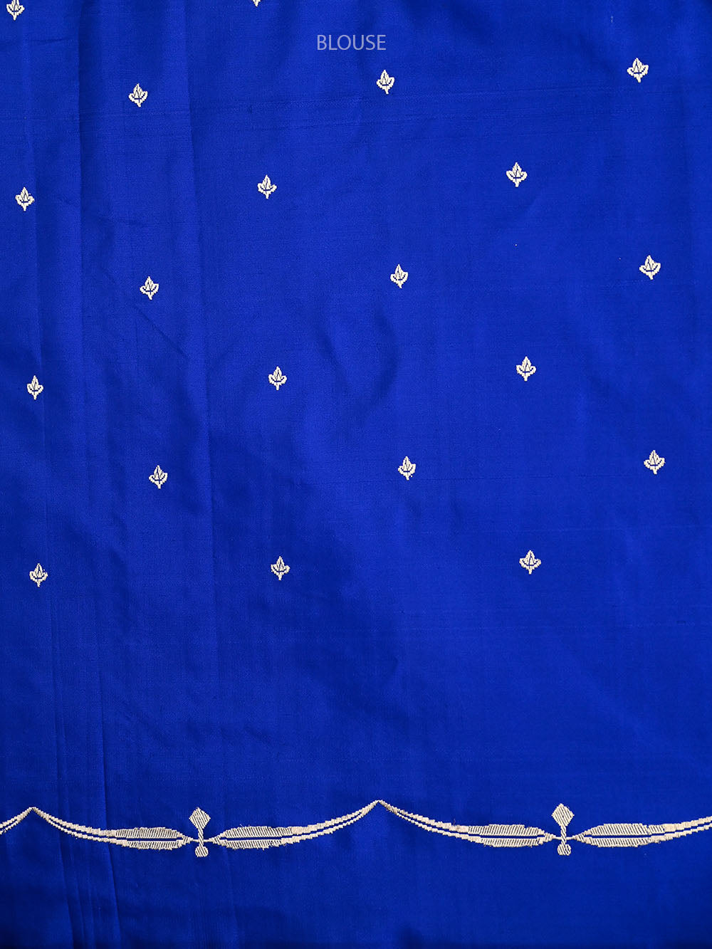 Blue Plain Satin Silk Handloom Banarasi Saree - Sacred Weaves