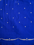 Blue Plain Satin Silk Handloom Banarasi Saree - Sacred Weaves