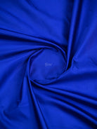 Blue Plain Satin Silk Handloom Banarasi Saree - Sacred Weaves